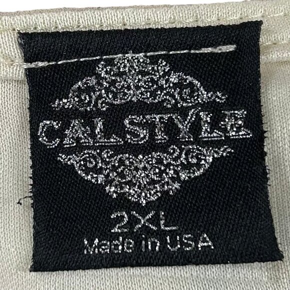 Calstyle White Coral Floral Sleeveless Lined Babydoll Tunic Top Size 2X - Picture 4 of 9